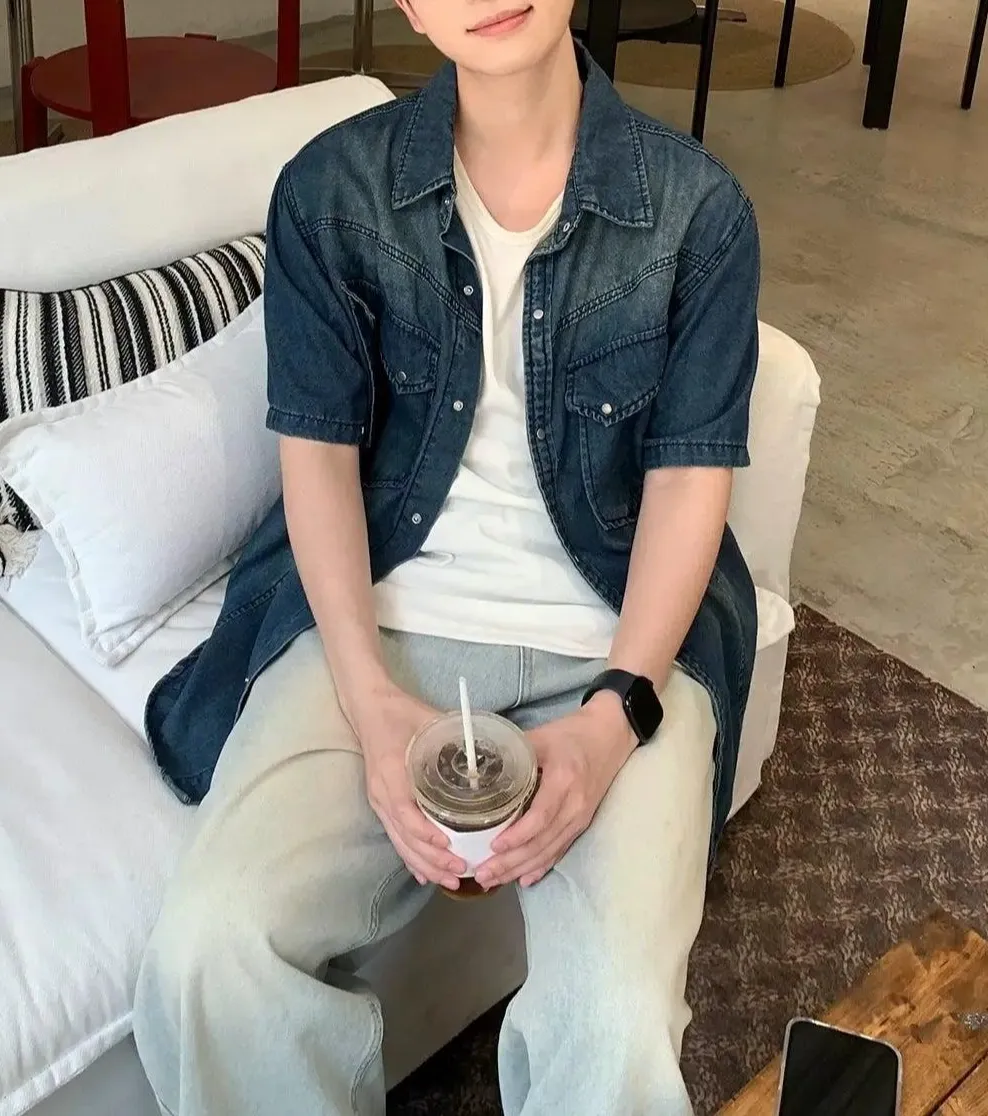 Buttoned Front Pocket Denim Shirt