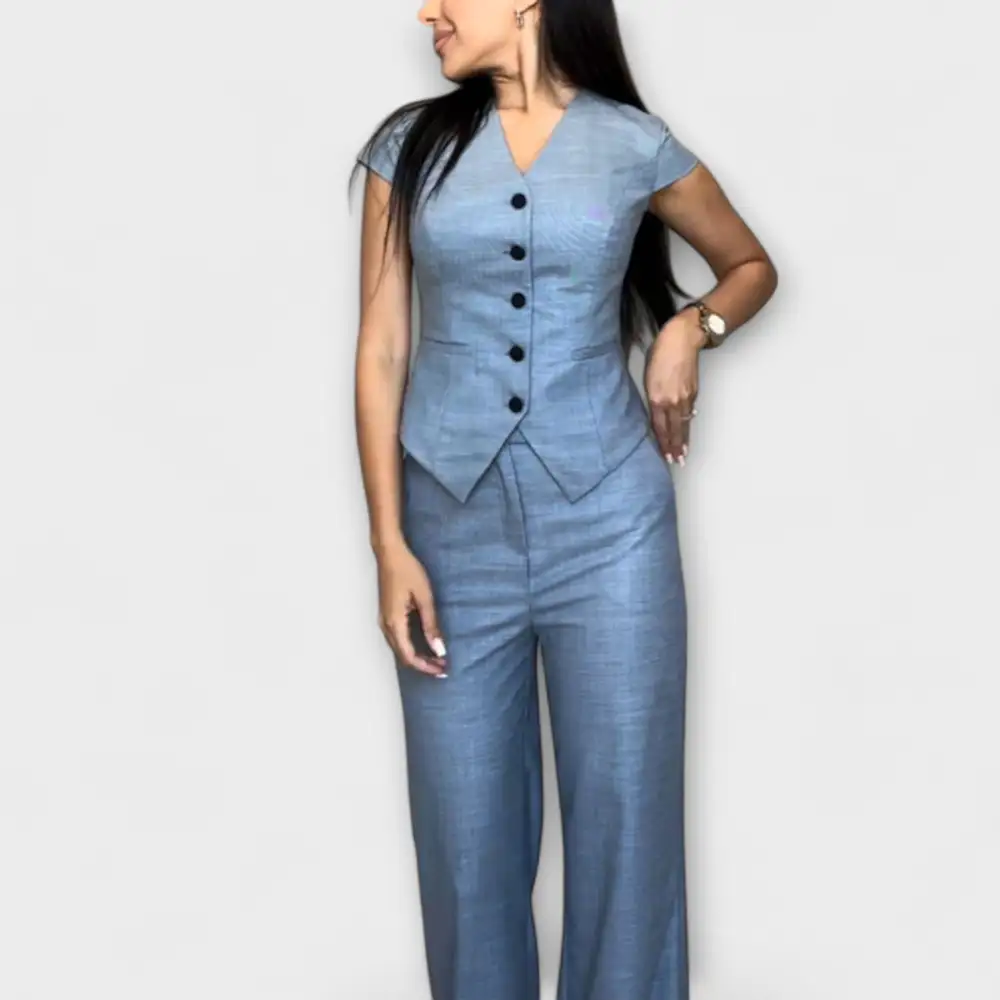 V-Neck Trouser Floral Matching Set