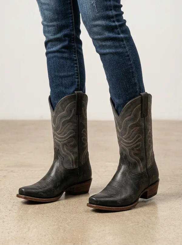 Men's Western Cowboy Embroidered Boots