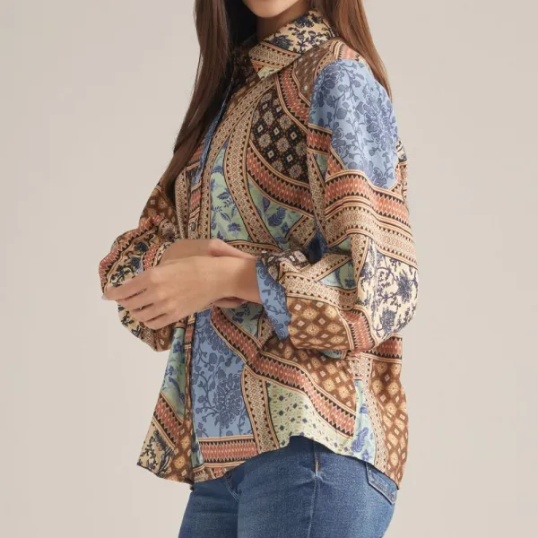 Patchwork Print Blouse
