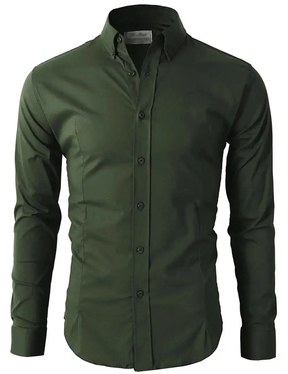 Button Down Long Sleeve Slim Fit Dress Shirt