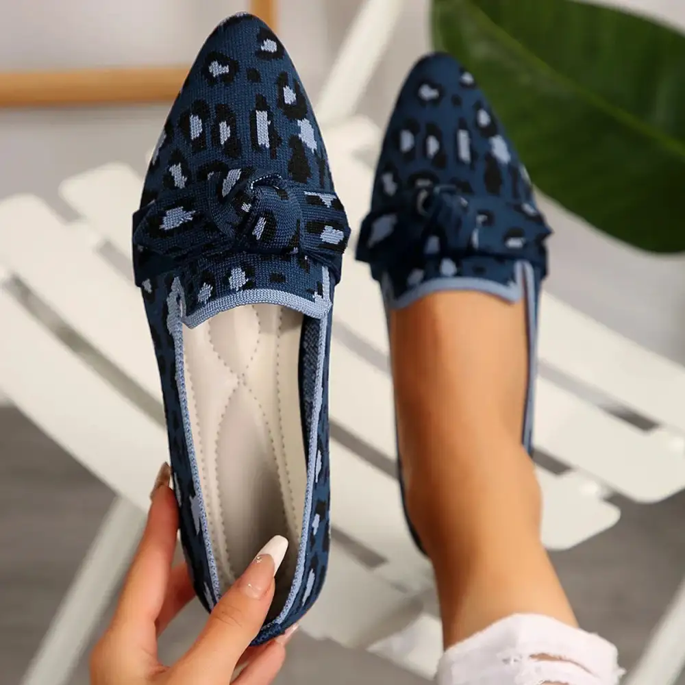 Pointed Toe Slip On Leopard Print Office Ready Flats