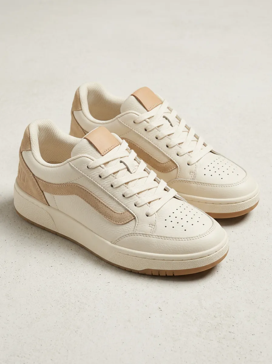 Lace-Detail Perforated Lace-Up Running Women's Low-Top Skate Sneakers