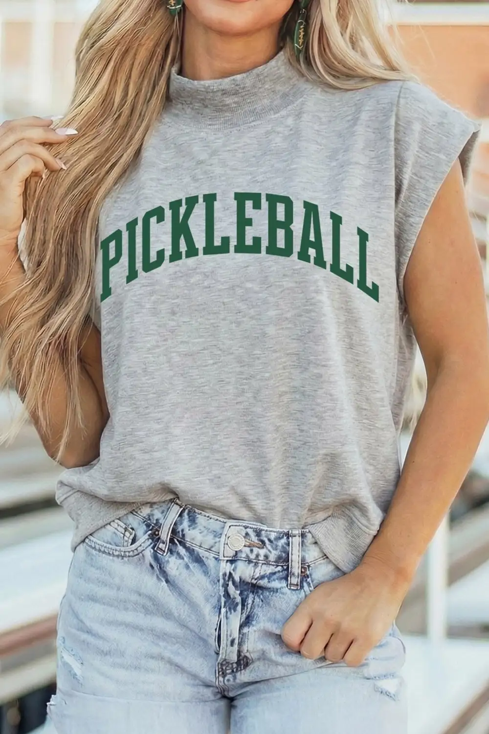 Active Graphic Mock Neck T-Shirt