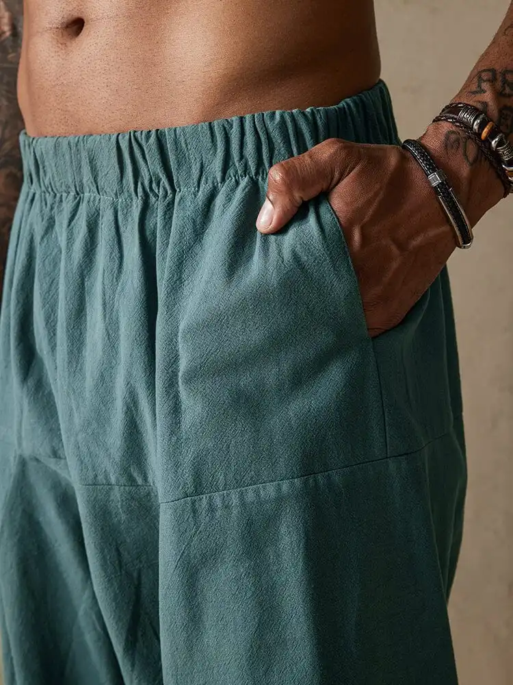 Drop Crotch Linen Pants