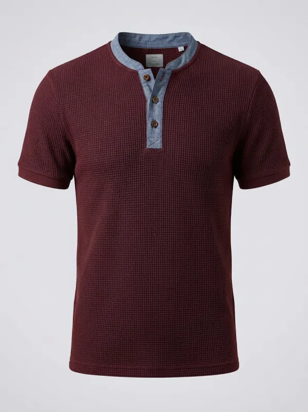 Refined Soft-Look Men's Short-Sleeve Henley Shirt