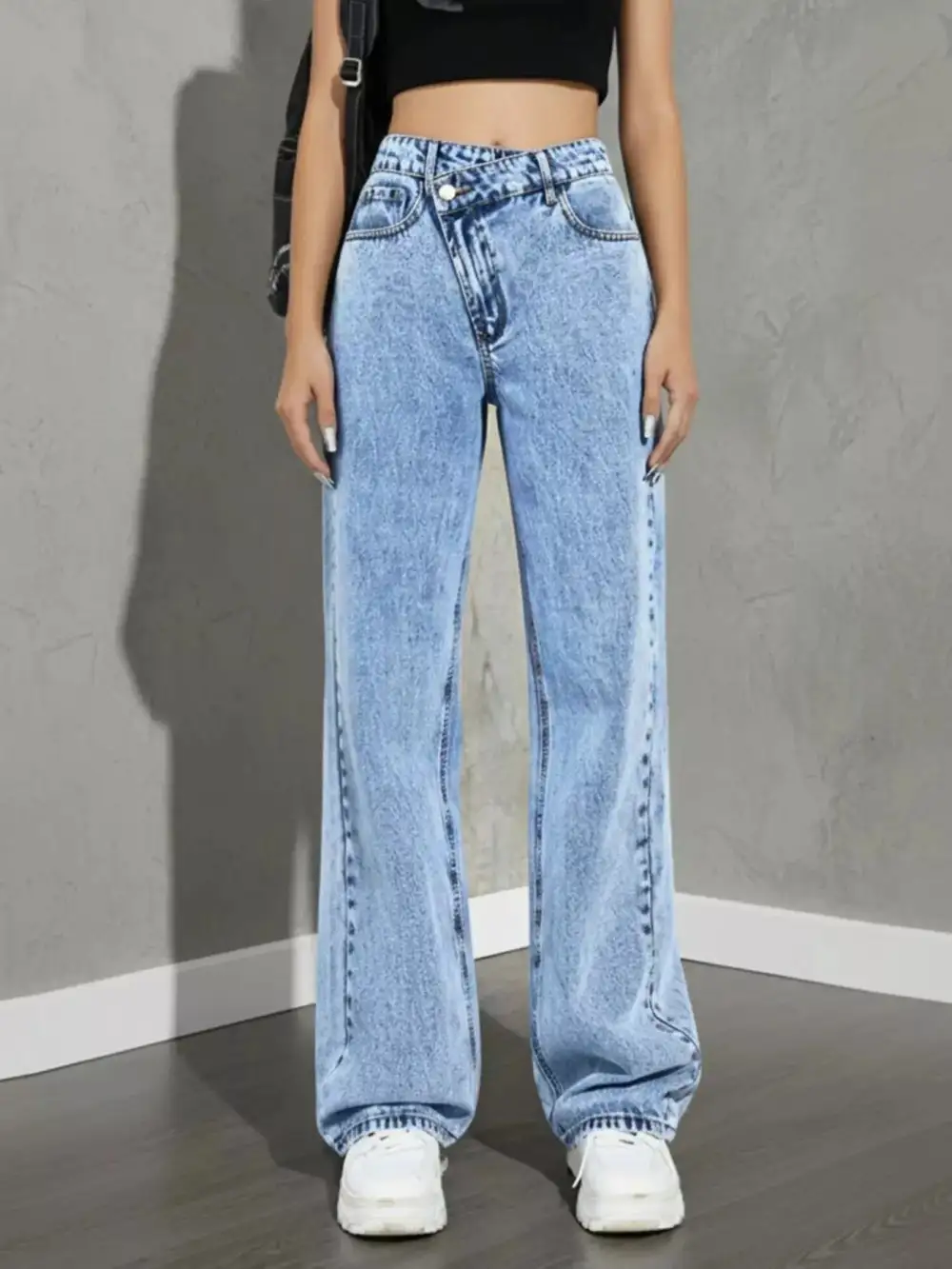Front-Closure High-Waist High-Rise Denim Jeans