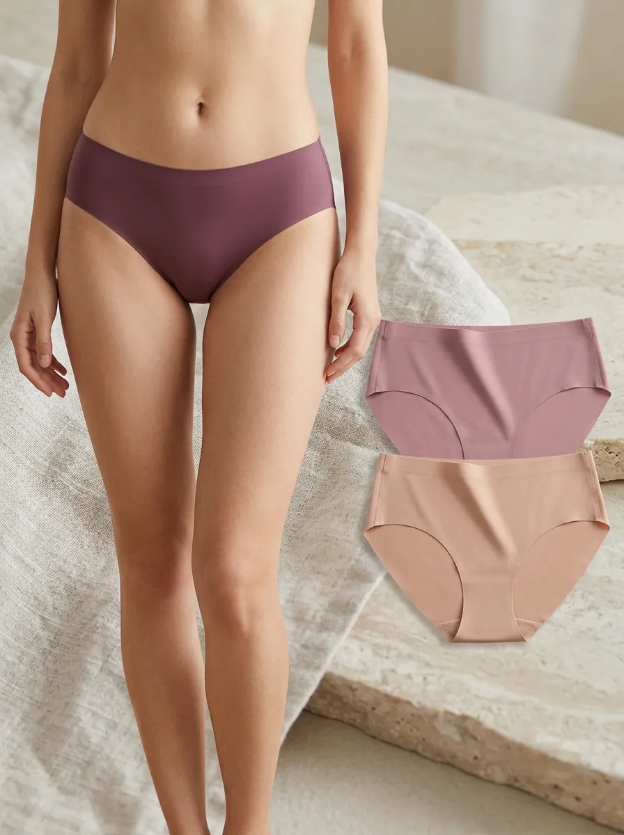 Women's Whimsical Seamless Solid Color Three-Pack Panties