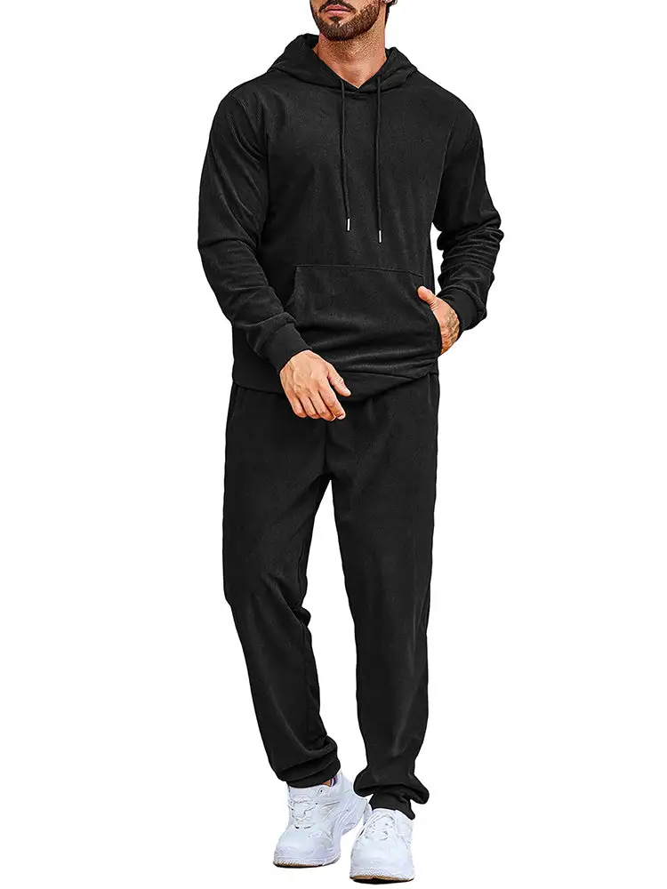 Casual Sports Hoodie Jogging Sweatsuit Two Piece Set