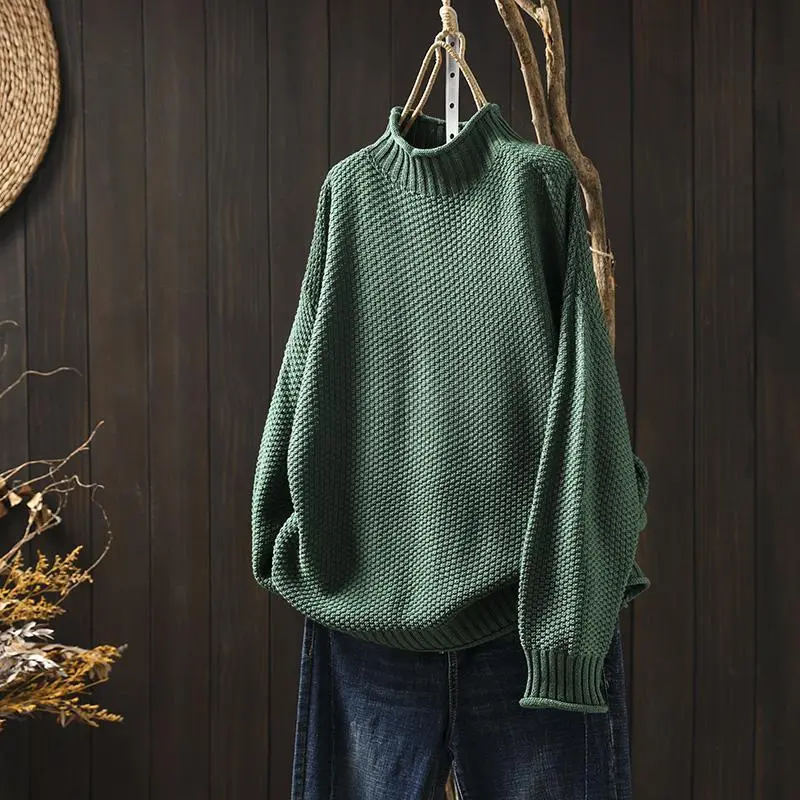 Cozy Oversized Turtleneck Knit Sweater