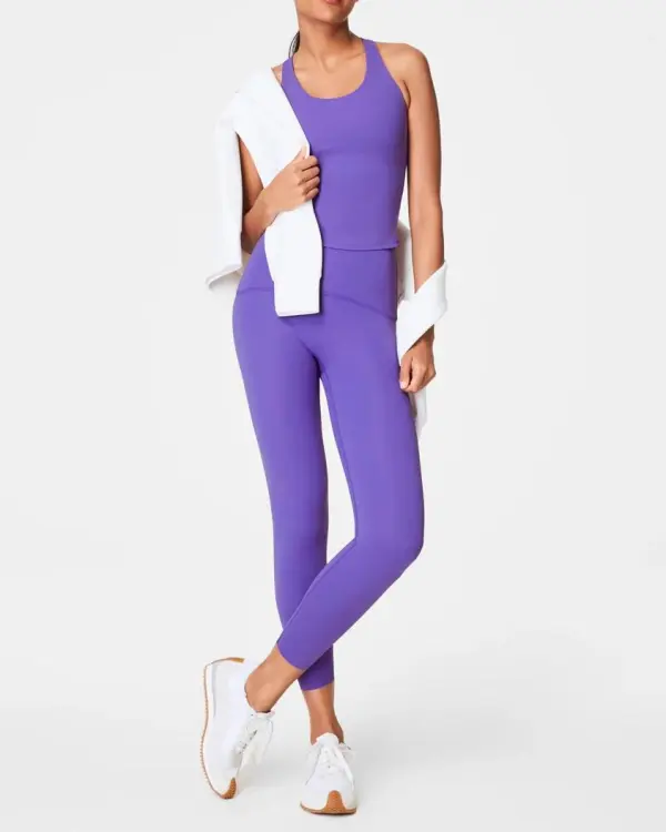 Crew Neck Shelf Tank - Vibrant Lilac