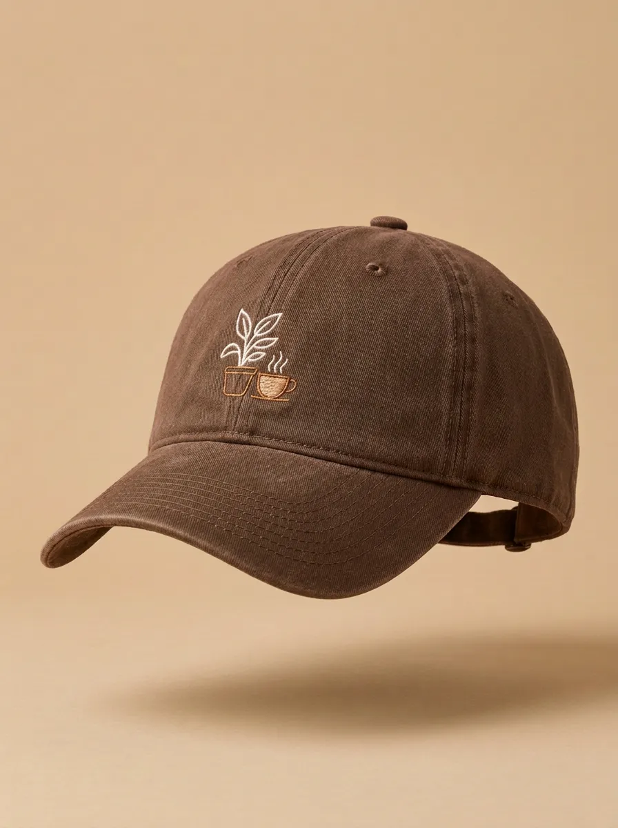 Coffee-Lover Embroidered Potted-Plant Unisex Baseball Cap
