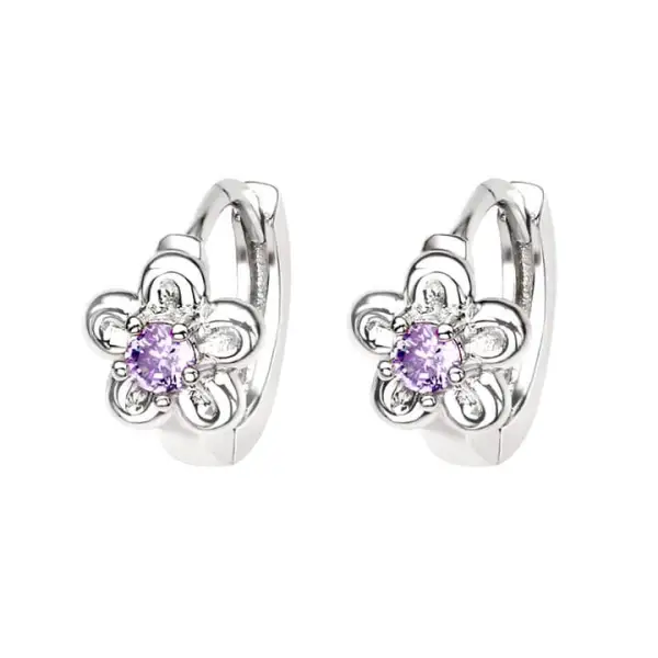 Ruby Floral Hoop Earrings