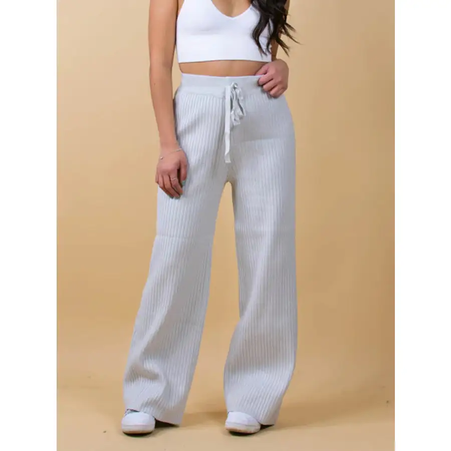 Ribbed Wide Leg Sweater Pants