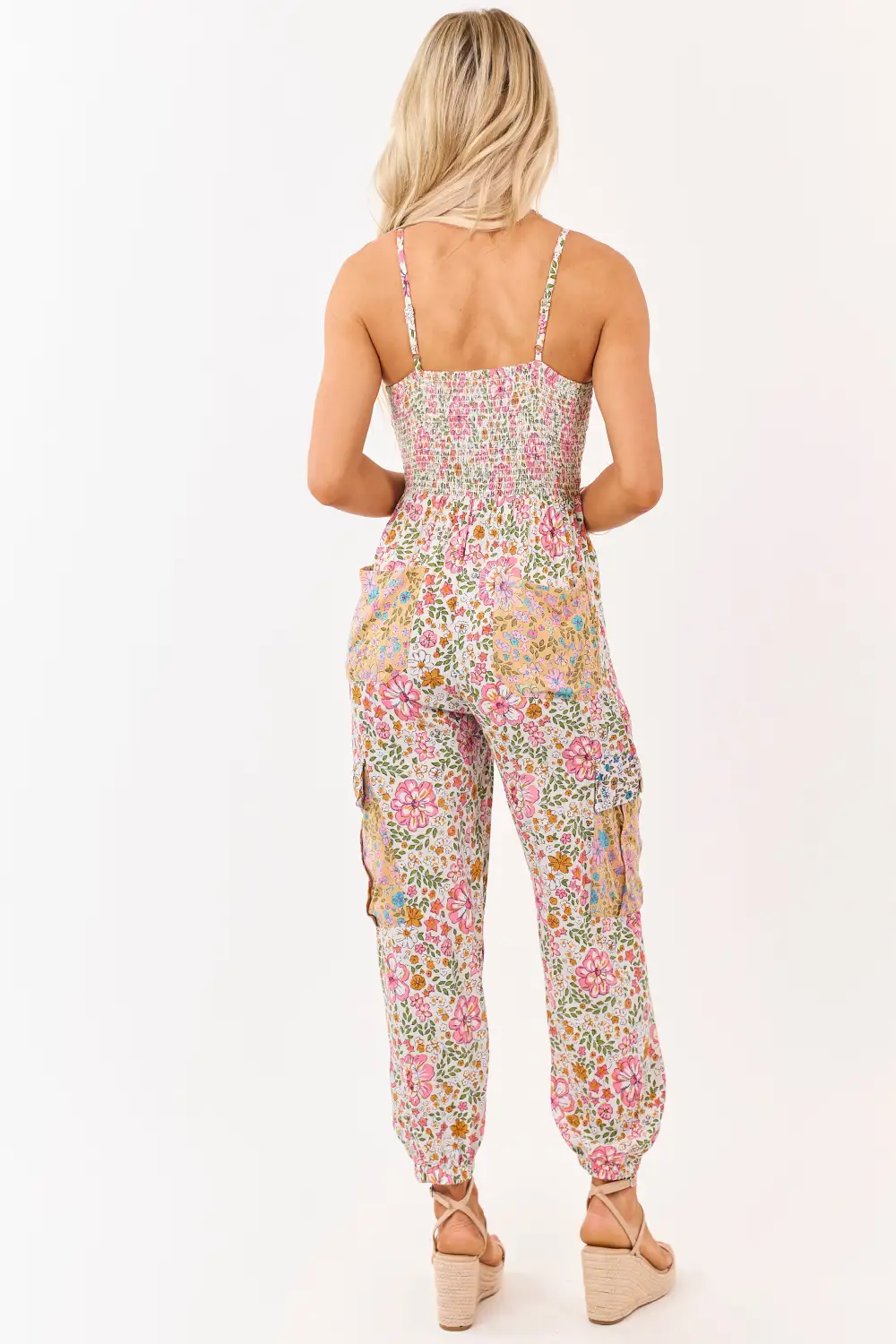 Vanilla Floral Front Twist Cargo Pocket