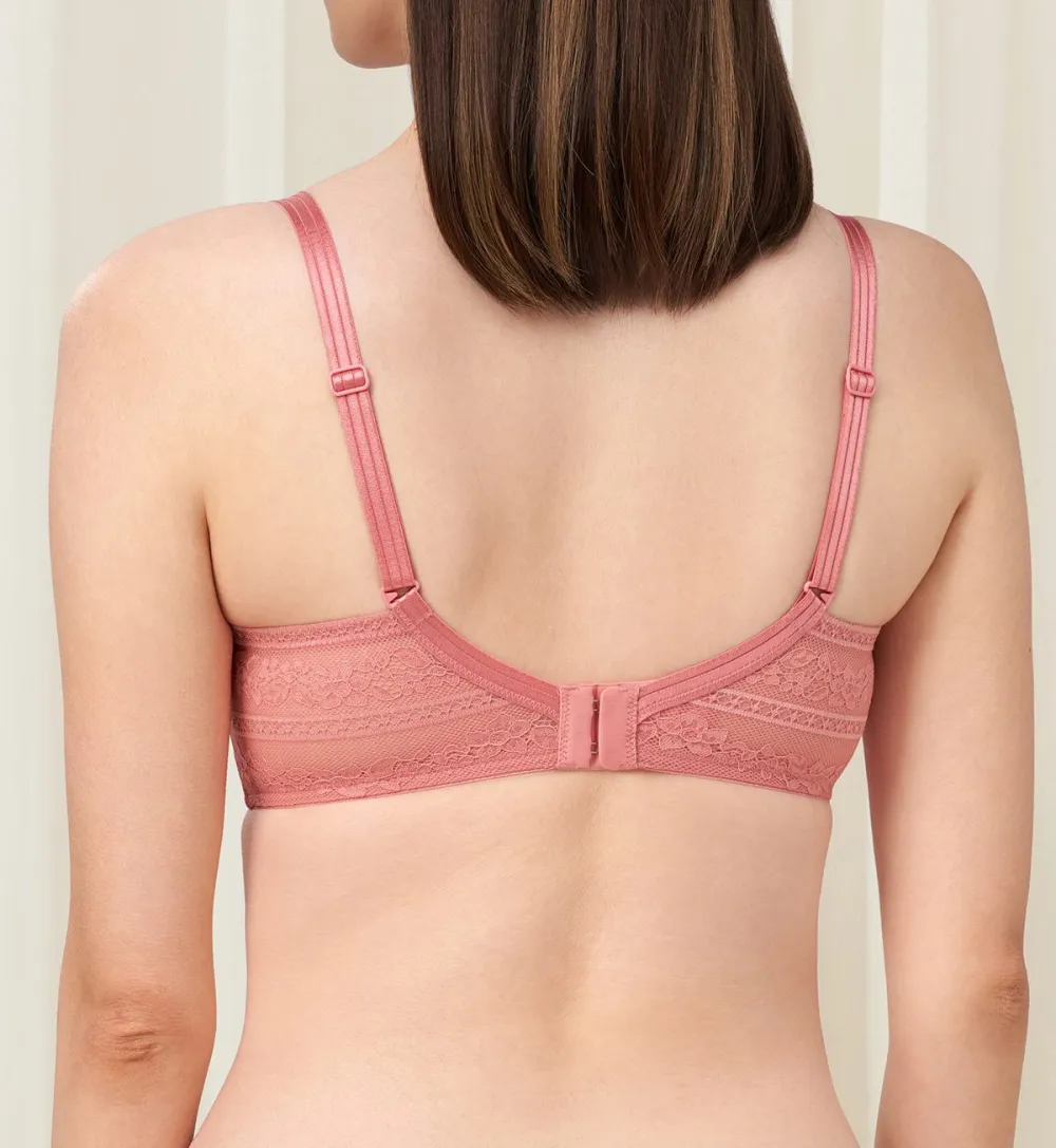 Women's Daily Non-Wired Deep-V Push-Up Lace Lightweight Bra