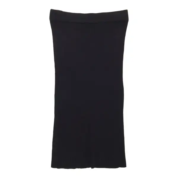 Ribbed Slit Maxi Skirt