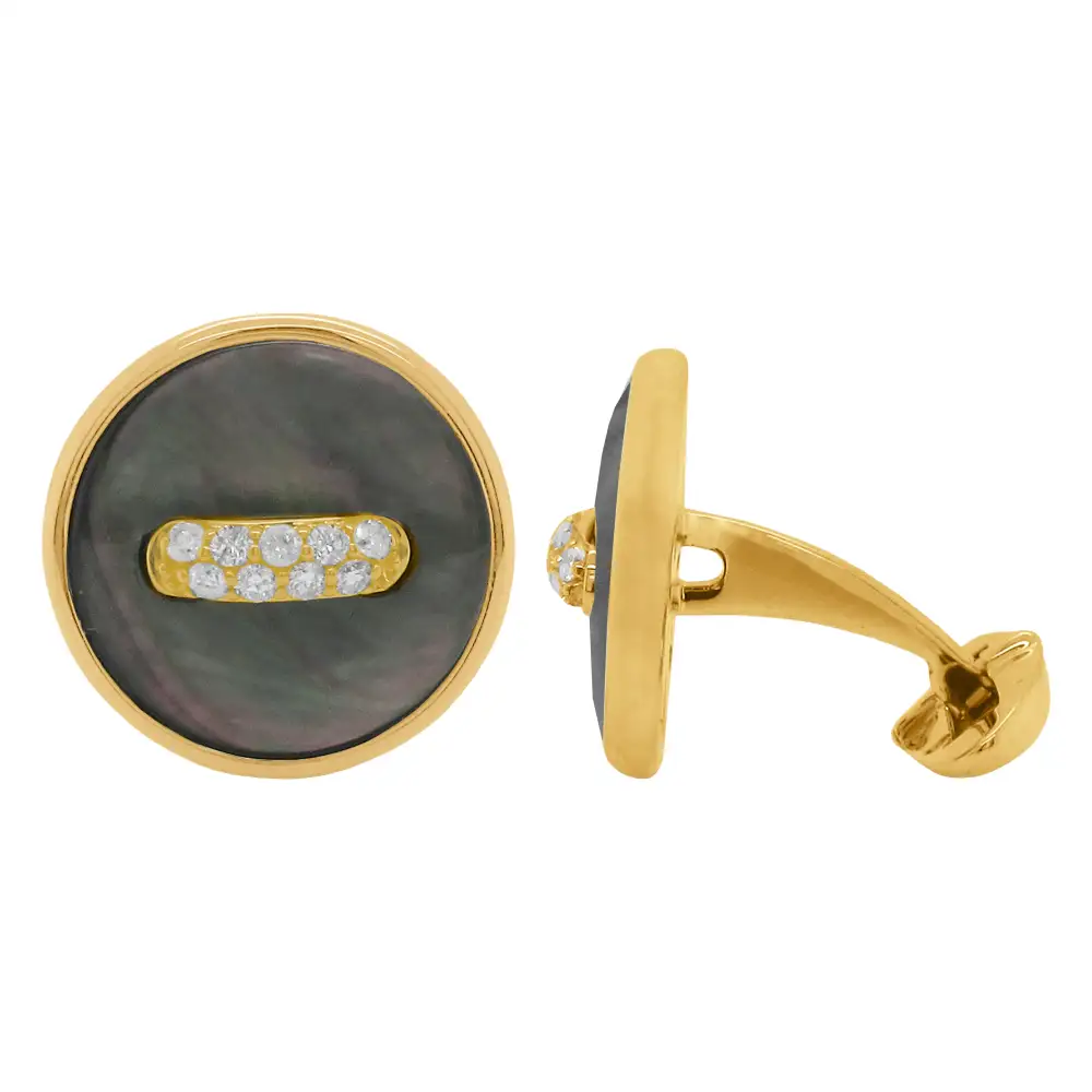 Minimal Diamond Mother Of Pearl Cufflinks