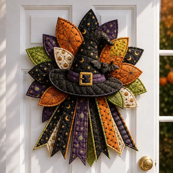 ✨🎃DIY Quilted Halloween Pumpkin Door Hanger Kit