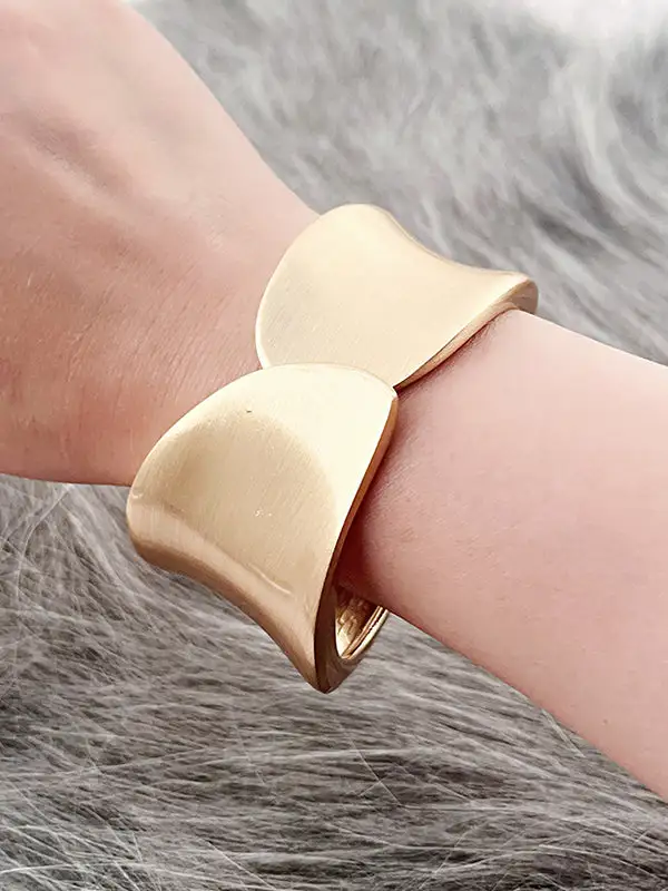Textured Geometric Alloy Bracelet