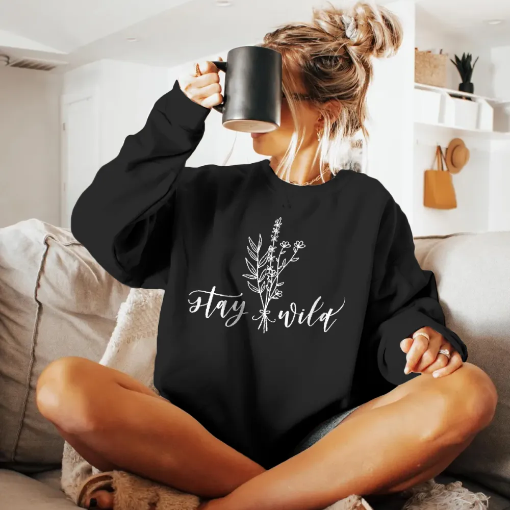Women's Crew Neck Floral Sweatshirt