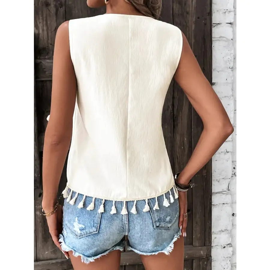 Tassel V Neck Tank