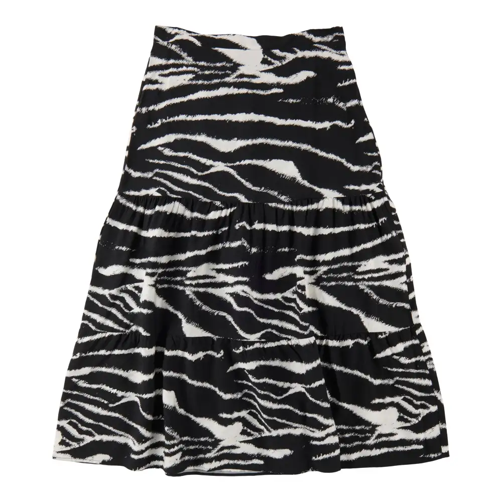 Printed Textured Tiered Skirt