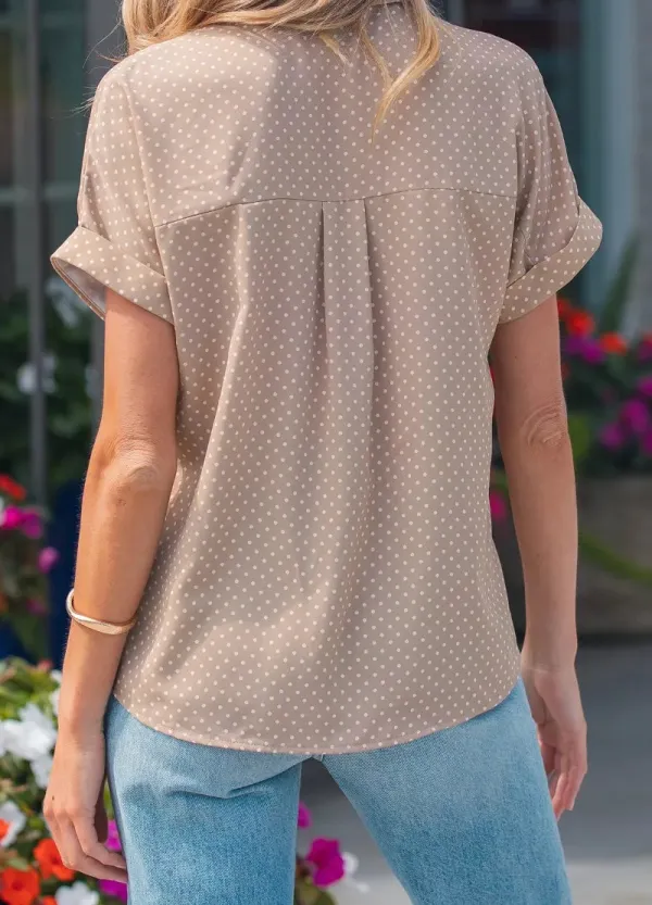 Polka Dot Print Short Sleeve Shirt