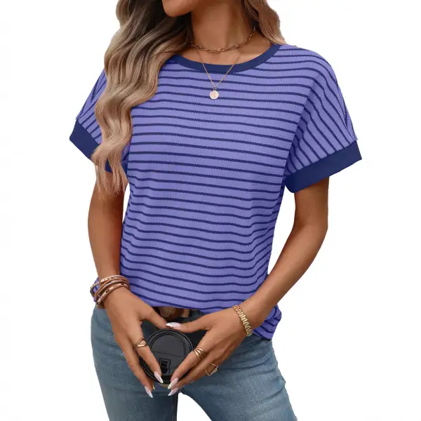 Patchwork Crewneck Short Sleeve Tee