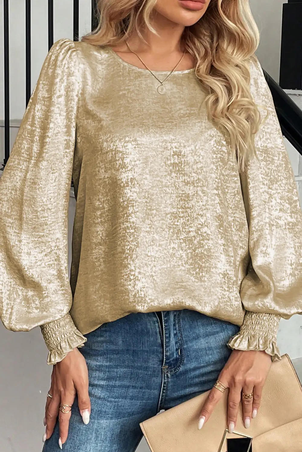 Puff Sleeve Smocked Blouse