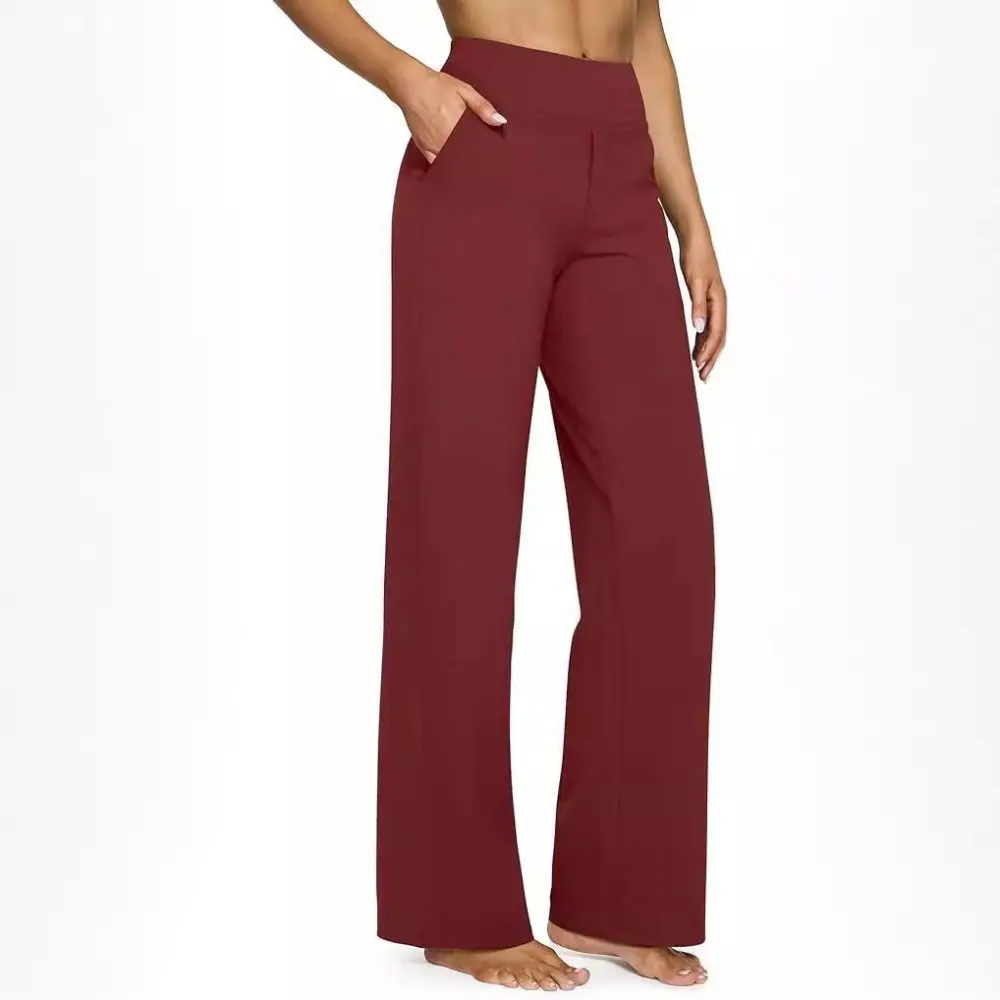High Waist Straight Leg Loose Fit Pocket Pants