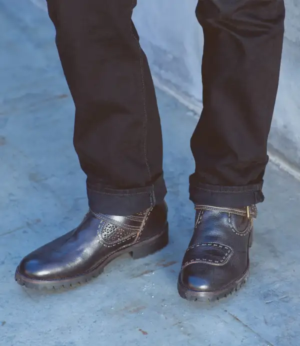 Back-Zip Perforated Moto Boots