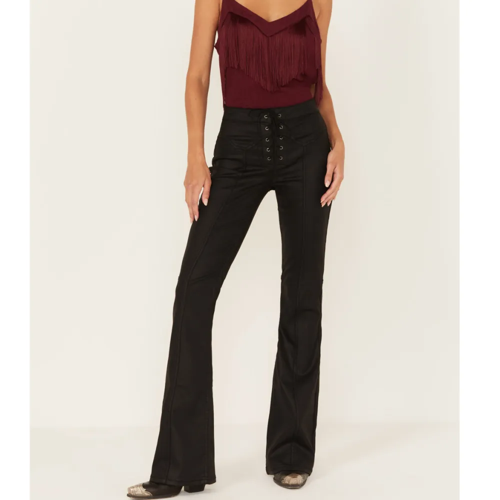 Classic High Rise Bootcut Coated Jeans