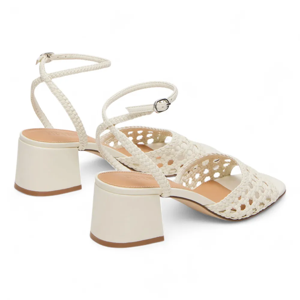 Jessie Woven Ankle Strap Block Heel Sandal