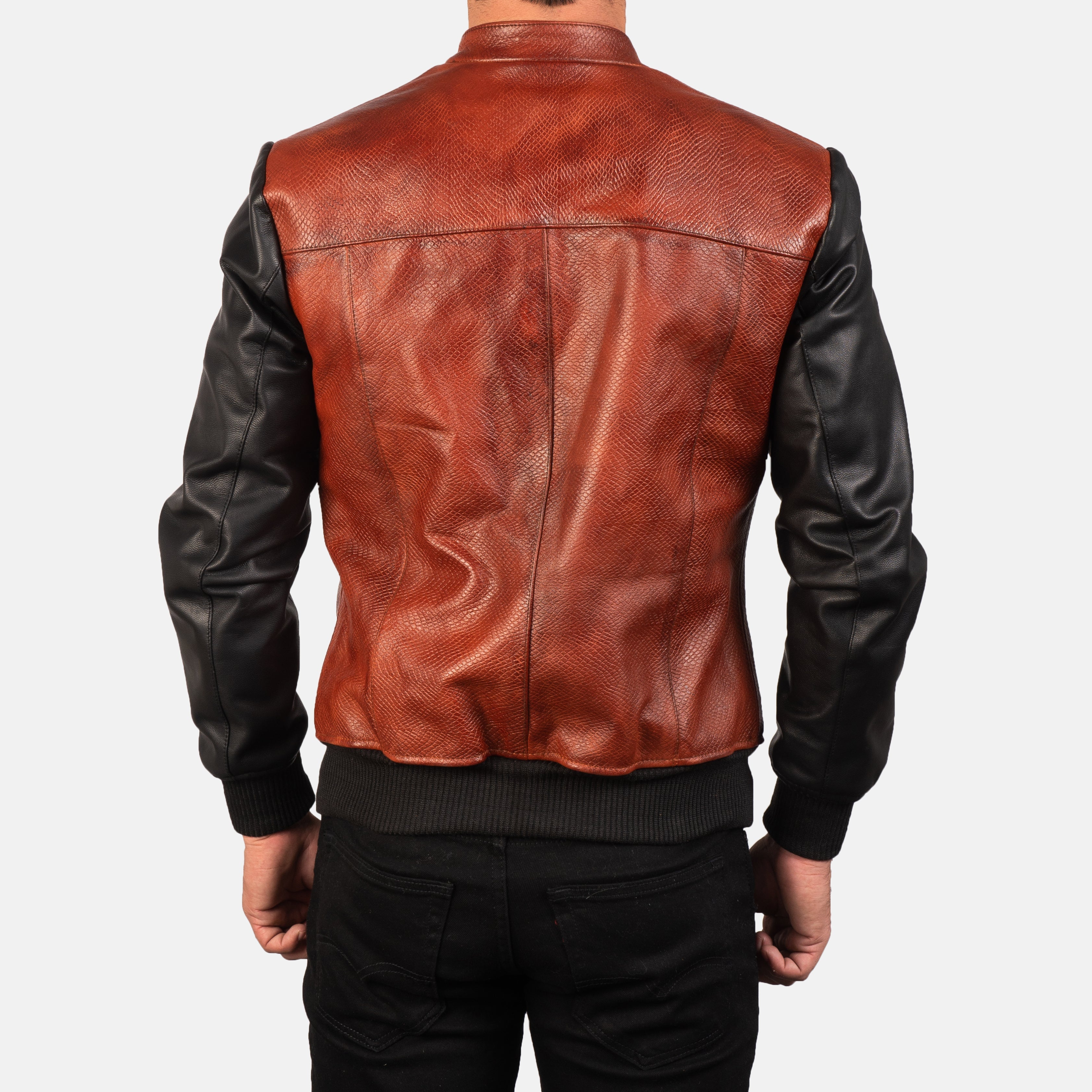 Men's Classic Structured Bomber Leather Jacket