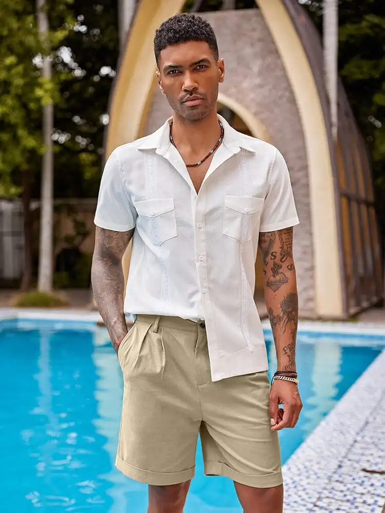 Classic Solid Linen Shorts