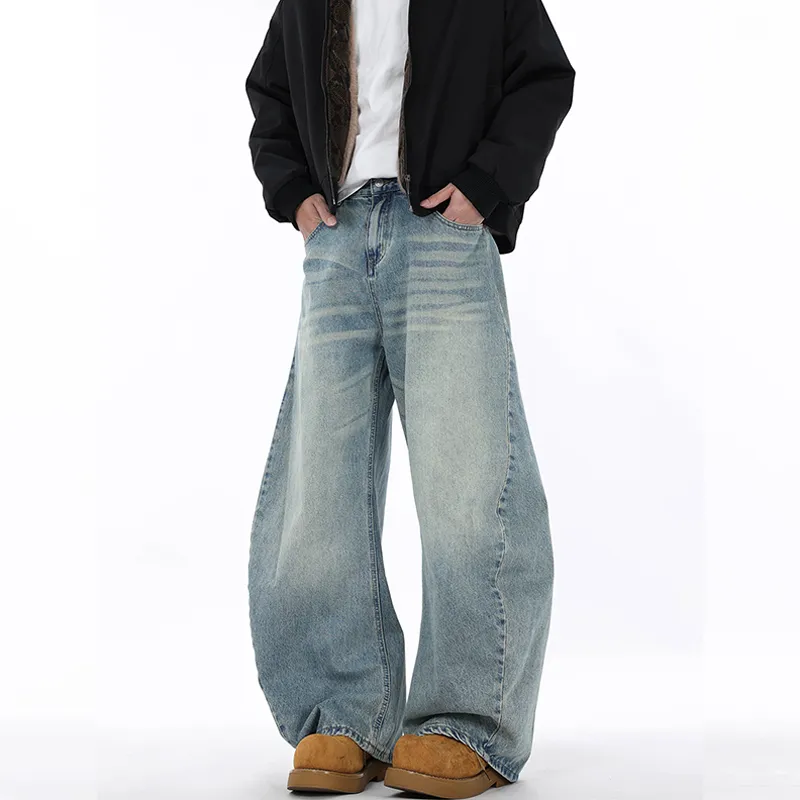 Streetwear Wide Leg Curved Leg Banana Leg Jeans