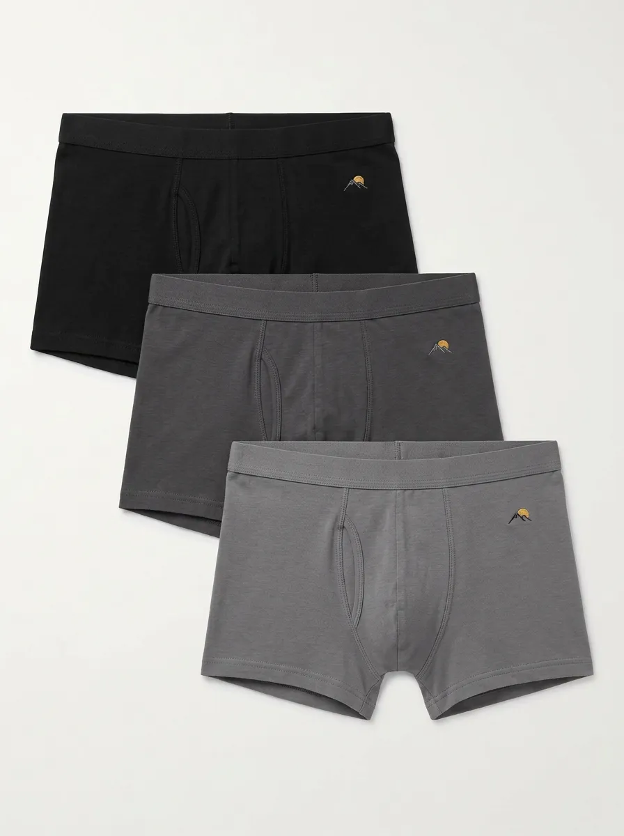 Men's Mountain Sunset Embroidered Boxer Brief Set