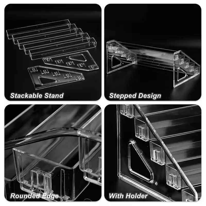 Transparent Multi-Tier Nail Polish Rack