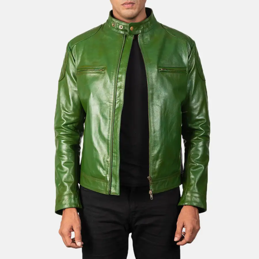 Men's Structured Biker Leather Jacket