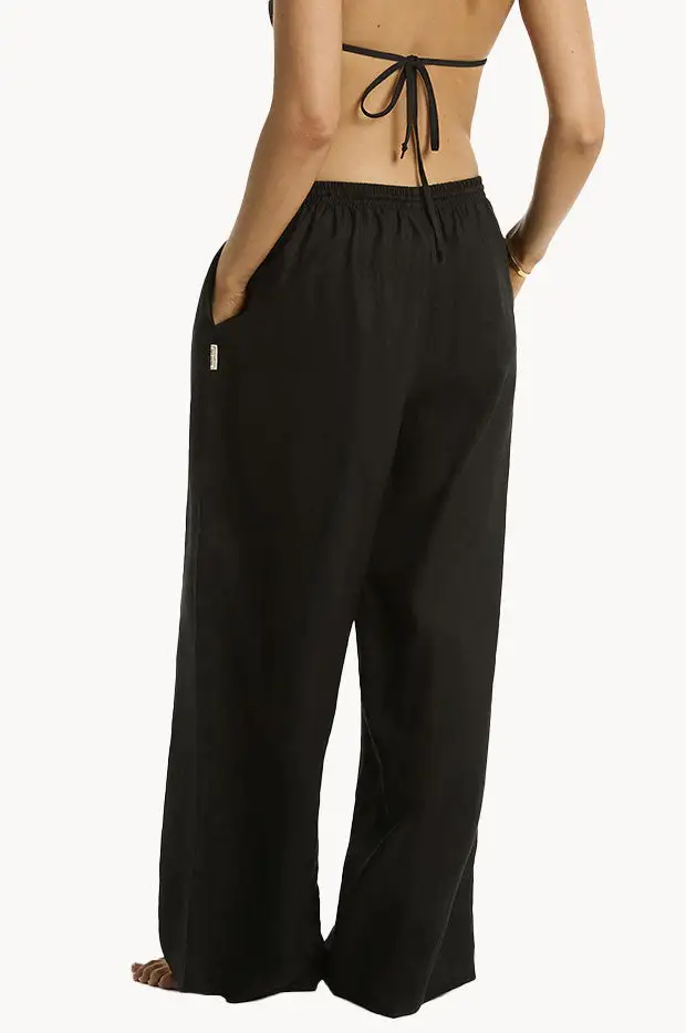 Linen Blend Palazzo Pants