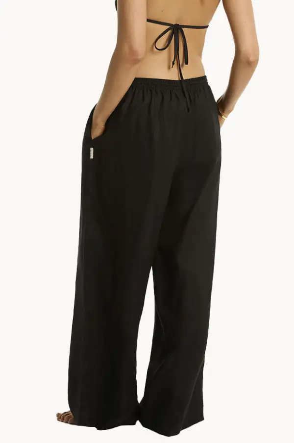 Linen Blend Palazzo Pants