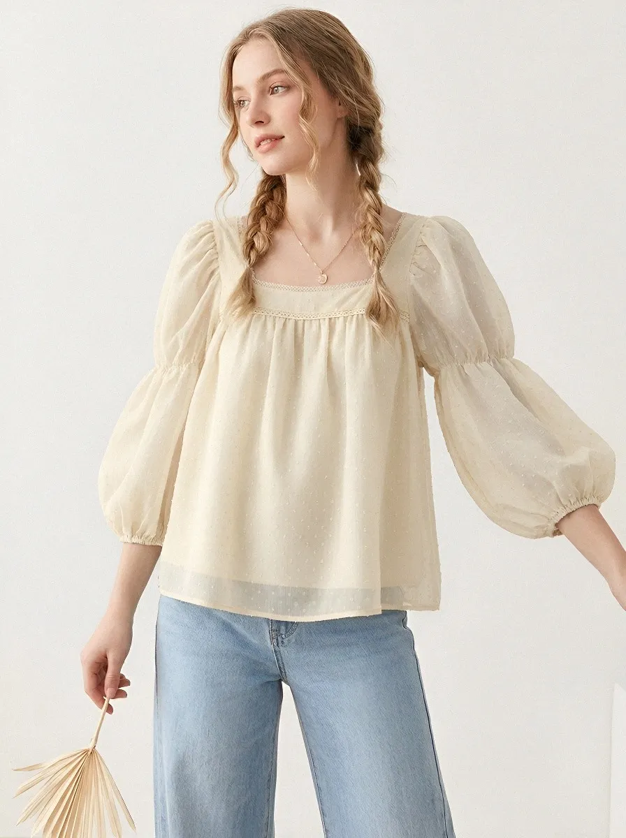 Classic Everyday Women's Puff-Sleeve Blouse