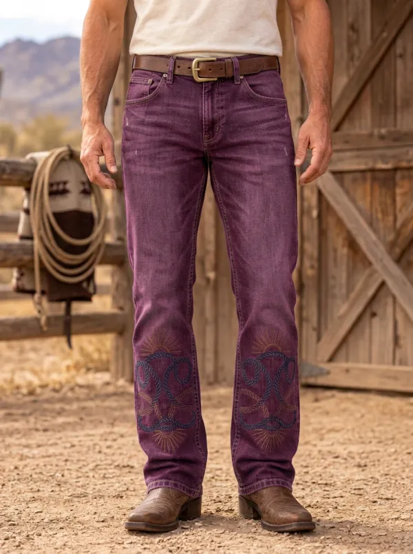 Everyday Embroidered Cowboy Essential Men's Western Jeans