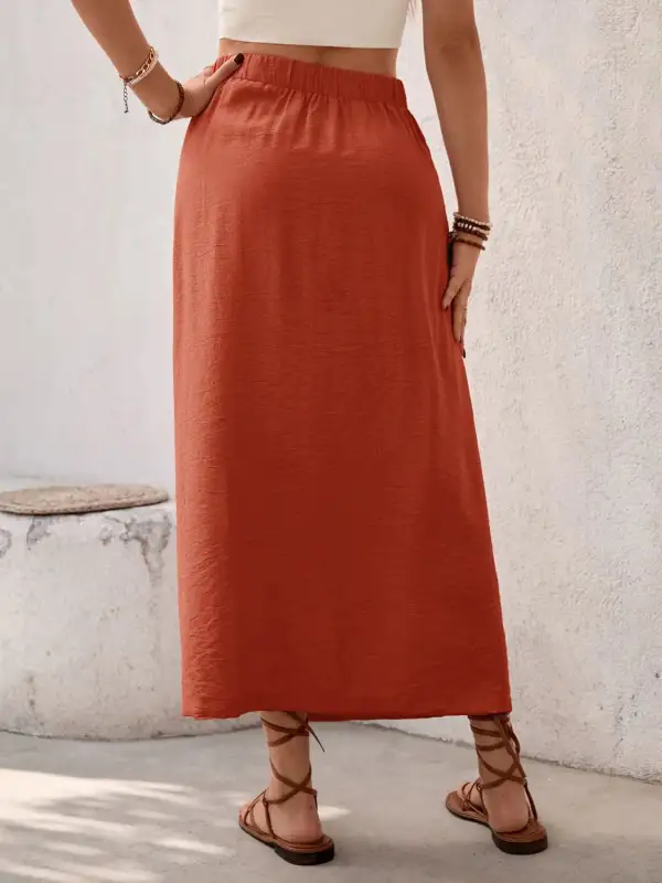 Side Slit Slit Midi Skirt