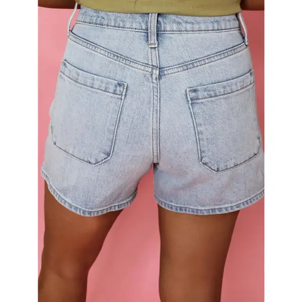 Wash High Rise Denim Shorts