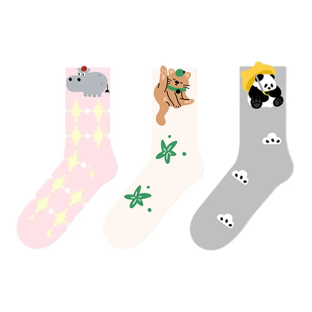 Whimsical Panda Cloud Crew Socks