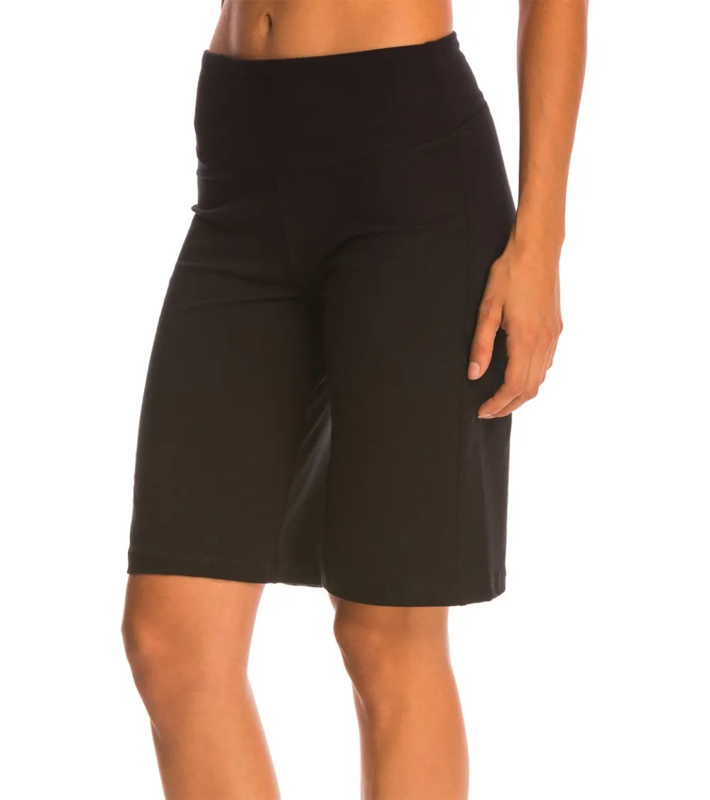 Curved Waist Longline Yoga Shorts
