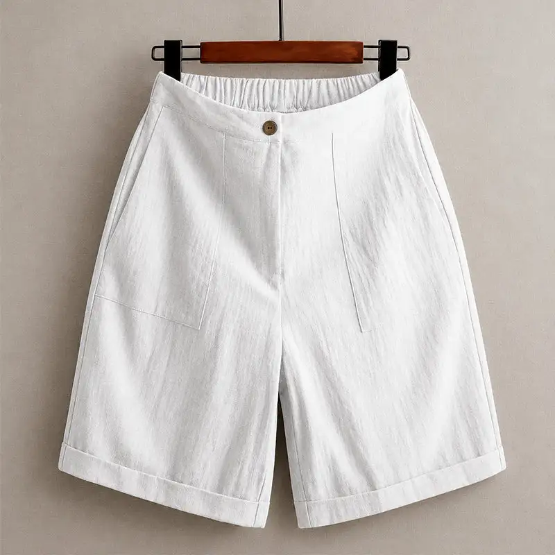 Women's Linen Relaxed Fit Bermuda Shorts
