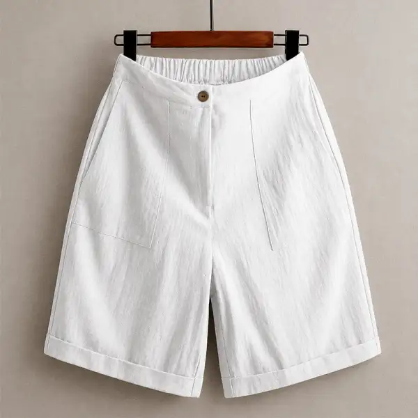 Women's Linen Relaxed Fit Bermuda Shorts
